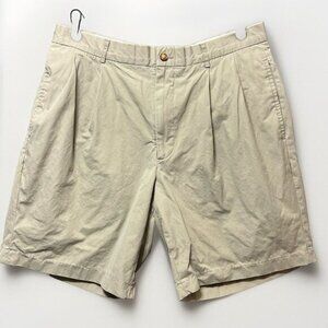 Ashworth Pleated Khaki Shorts 34 Mens‎ Chino Cotton Golf Shorts